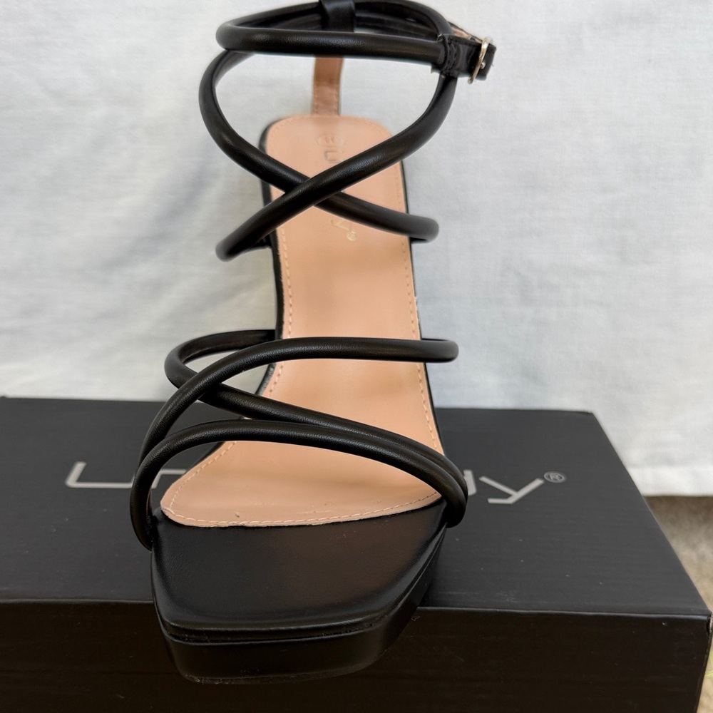 Comfy Black Strappy Heels